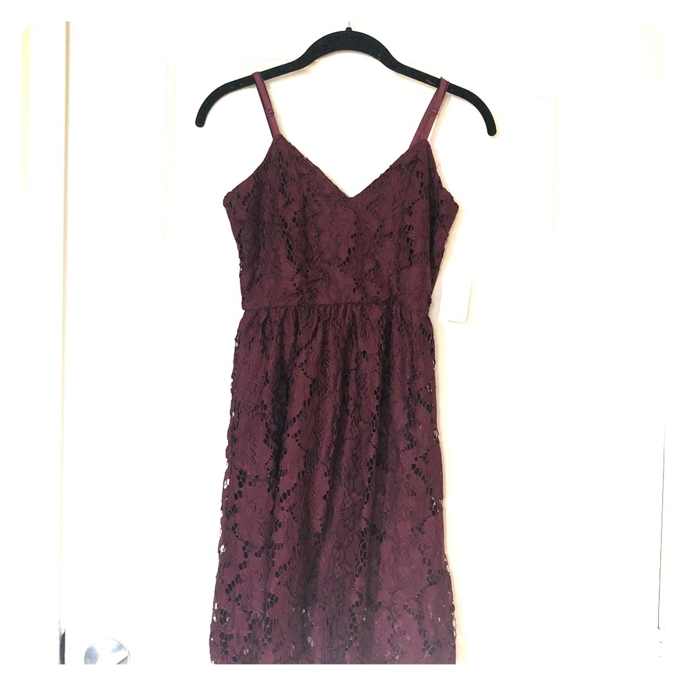 Charlotte Russe Maroon Lace dress, XS